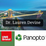Combined picture featuring UWE logo, the Panopto logo and an image of the Clifton suspension bridge